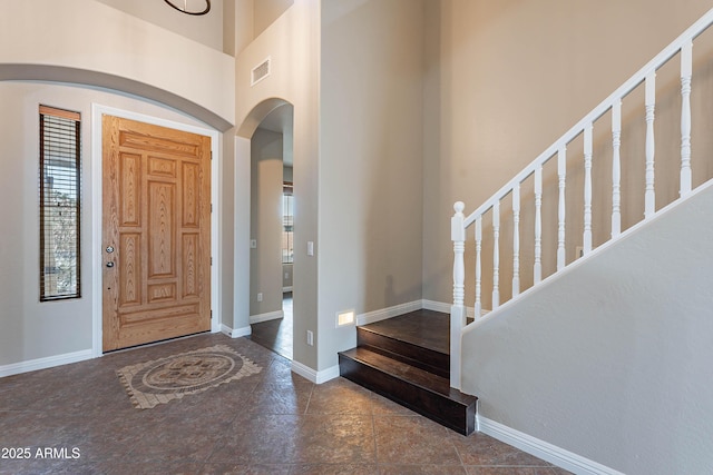 foyer with a high ceiling