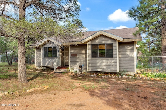 view of single story home