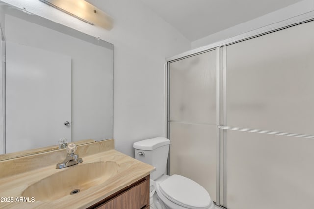4836 W Rose Ln, Glendale, AZ 85301 - full bathroom with toilet, an enclosed shower, and vanity