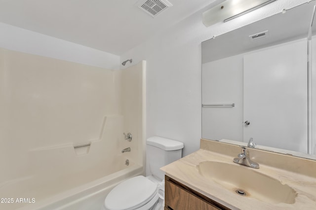 4836 W Rose Ln, Glendale, AZ 85301 - bathroom with shower / bathtub combination, visible vents, vanity, and toilet