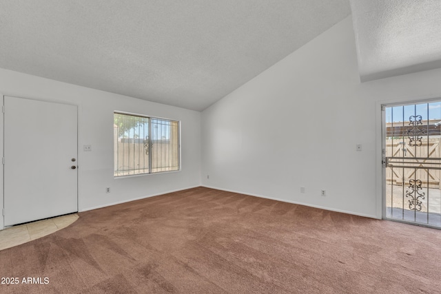 4836 W Rose Ln, Glendale, AZ 85301 - interior space featuring high vaulted ceiling, baseboards, and a textured ceiling