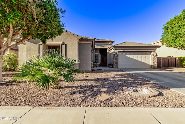 view of front of home with a garage