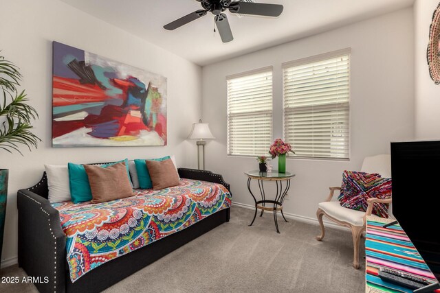 805 E Ln Palta St, Queen Creek, AZ 85140 - bedroom featuring baseboards, ceiling fan, and carpet floors