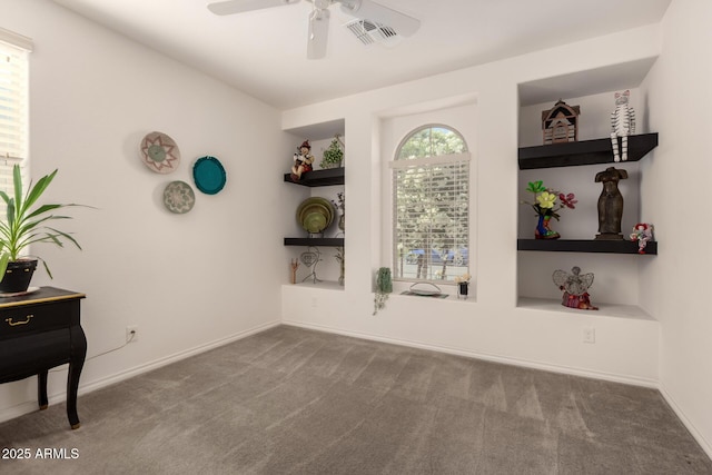 805 E Ln Palta St, Queen Creek, AZ 85140 - interior space featuring visible vents, baseboards, and ceiling fan