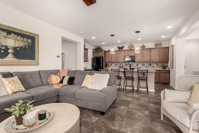 805 E Ln Palta St, Queen Creek, AZ 85140 - living room featuring visible vents and recessed lighting