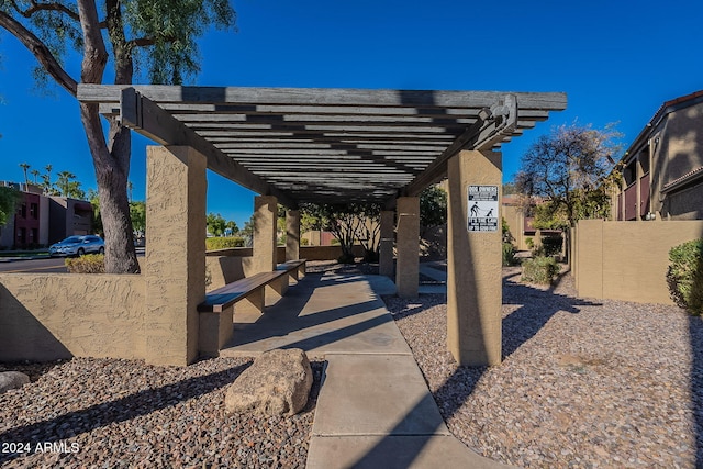 view of patio / terrace featuring a pergola