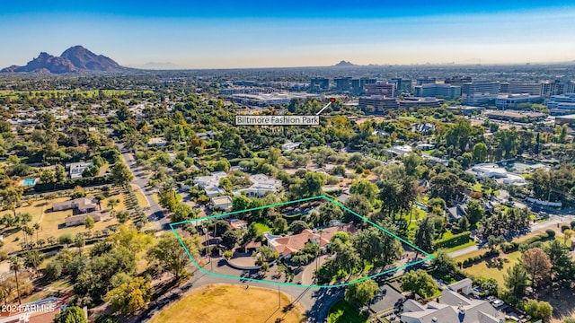 aerial view featuring a mountain view