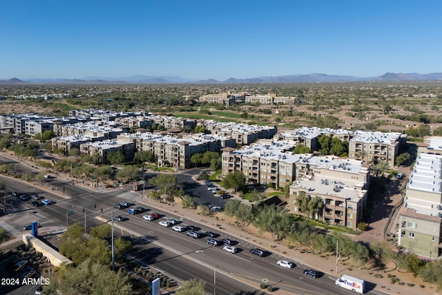 bird's eye view with a mountain view