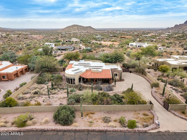 aerial view featuring a mountain view