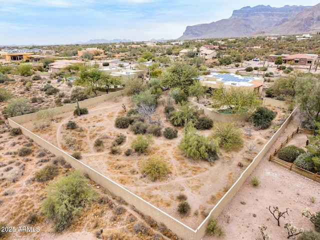 aerial view featuring a mountain view