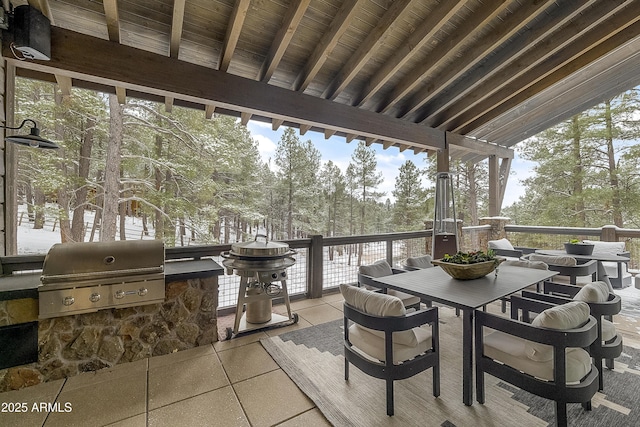 view of patio featuring area for grilling