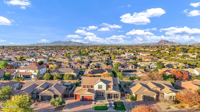 aerial view with a mountain view