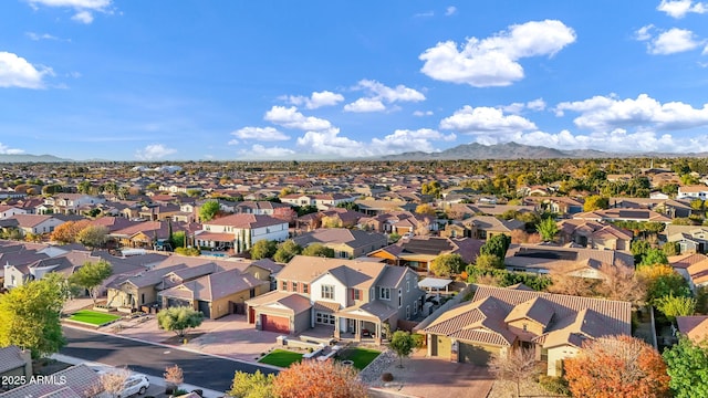 bird's eye view featuring a mountain view