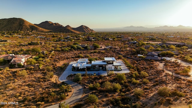 drone / aerial view with a mountain view