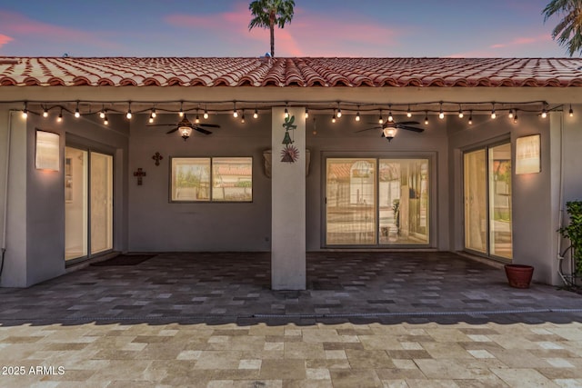 view of patio / terrace with ceiling fan