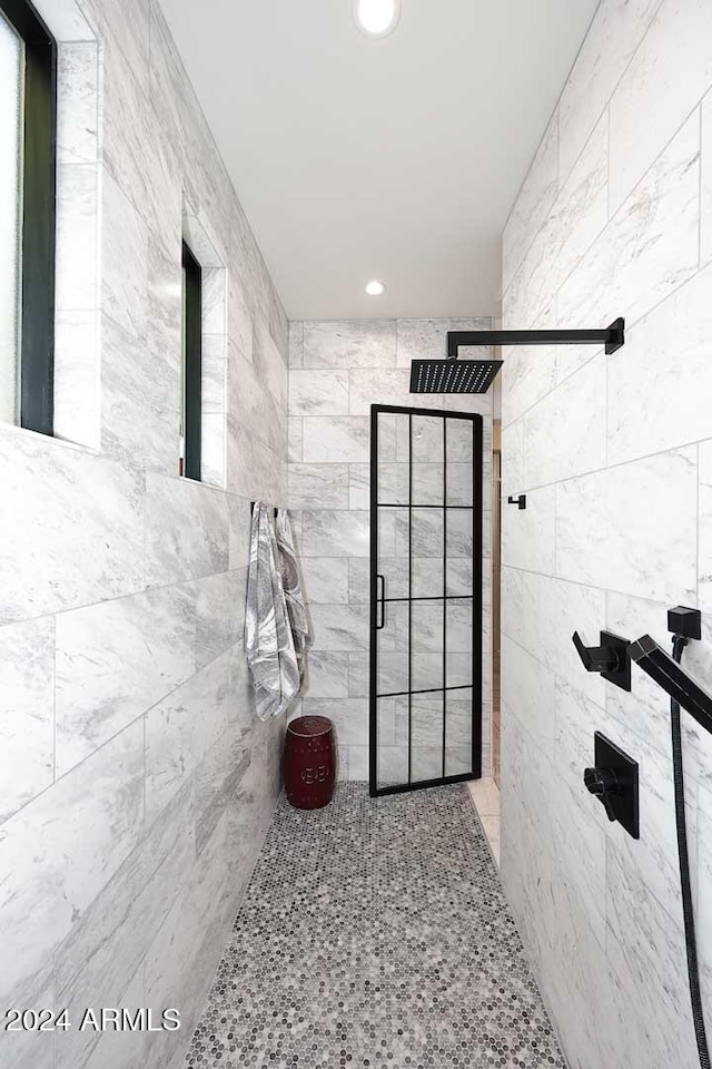 bathroom featuring a shower