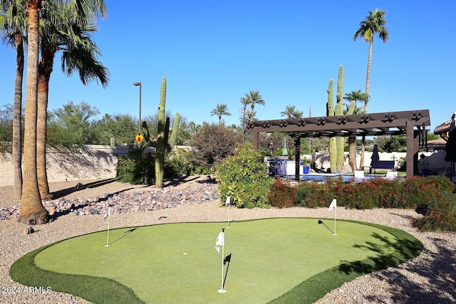 view of community featuring a pergola