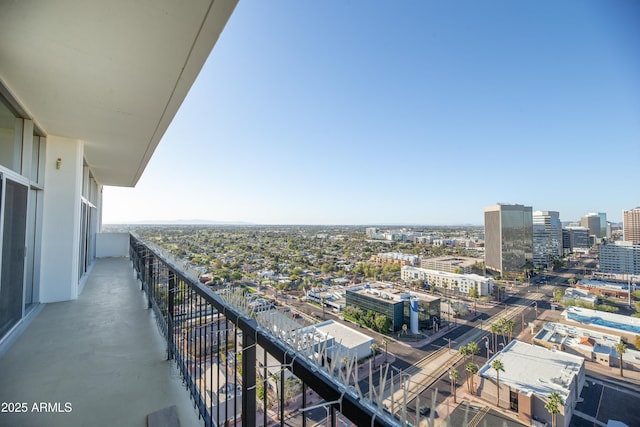 balcony with a city view