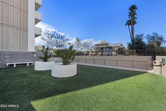 view of yard featuring fence