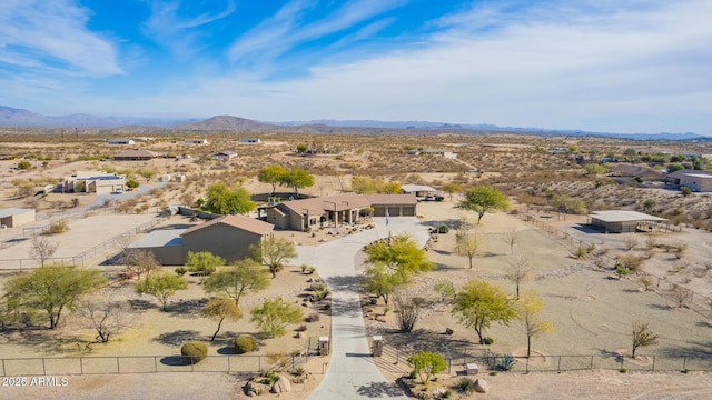 bird's eye view with a mountain view