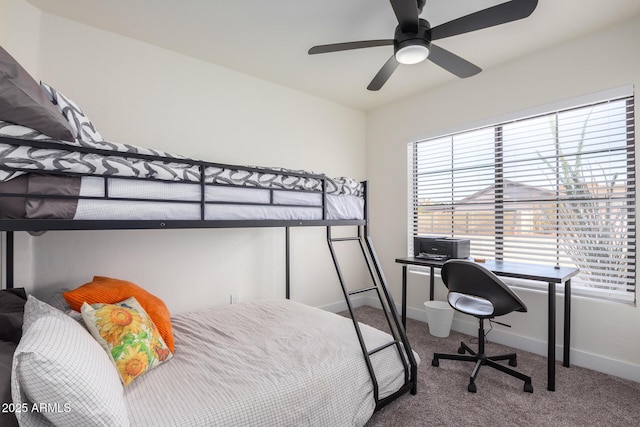 13918 N 78th Ave, Peoria, AZ 85381 - carpeted bedroom featuring baseboards, an office area, and ceiling fan