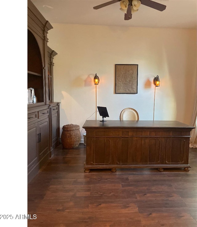 20502 W Ridge Rd, Buckeye, AZ 85396 - office space featuring a ceiling fan and dark wood-style floors