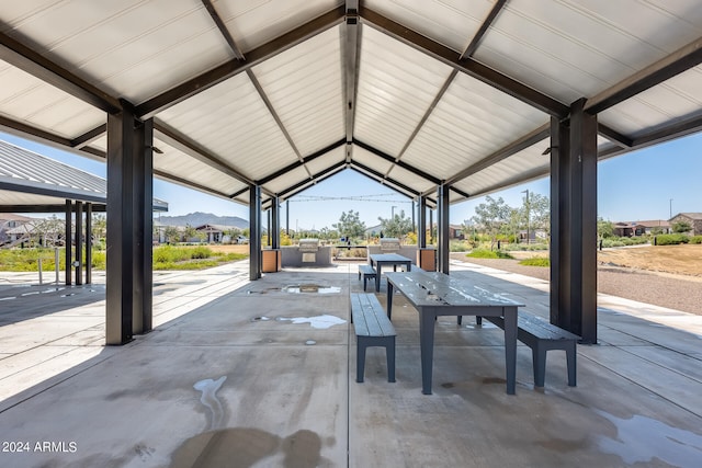 view of patio featuring a gazebo