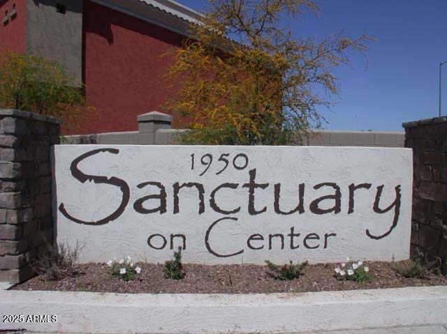 view of community sign