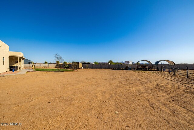 view of yard with fence
