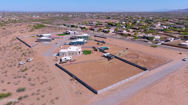 birds eye view of property featuring a residential view and a mountain view