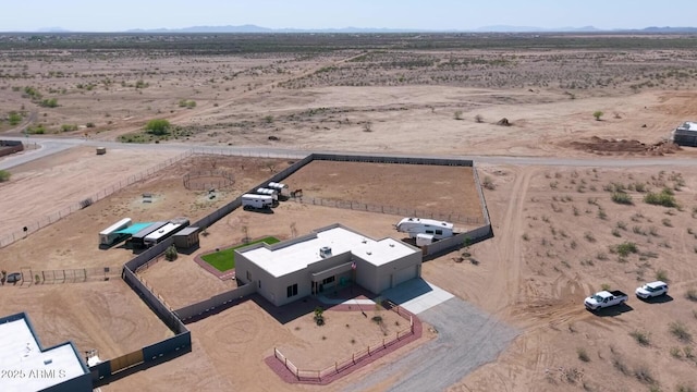 drone / aerial view with a rural view and a desert view