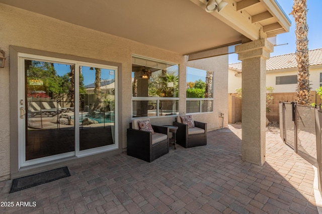 view of patio with fence