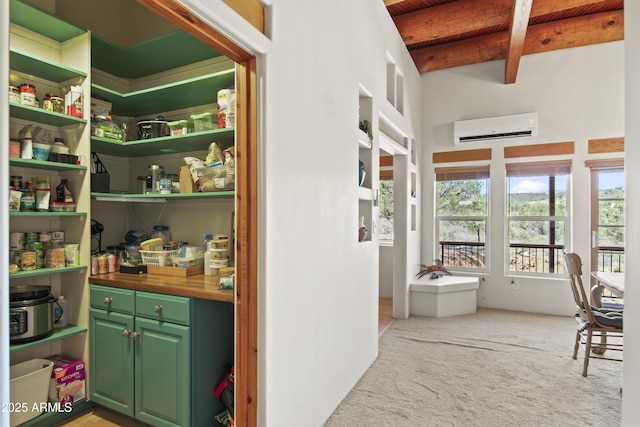 pantry with a wall mounted AC