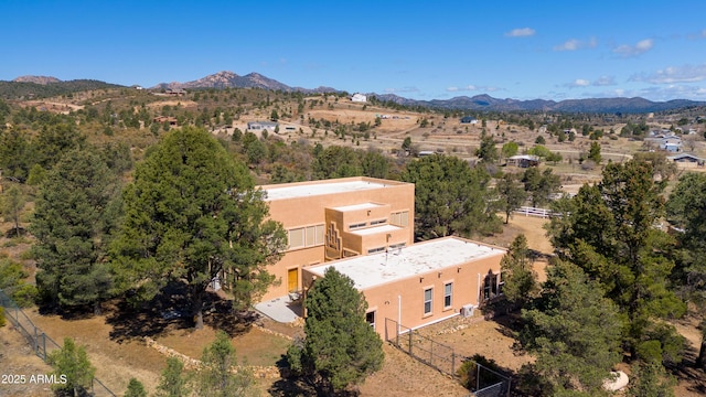 drone / aerial view with a mountain view