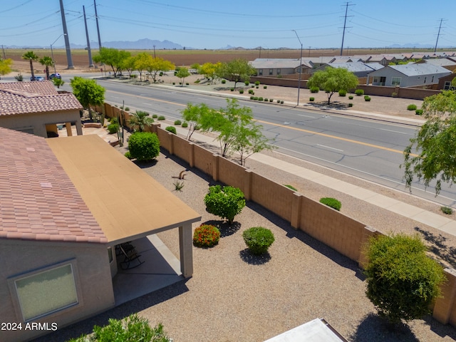 exterior space featuring a mountain view