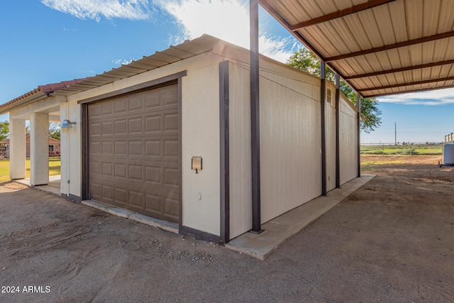 view of garage