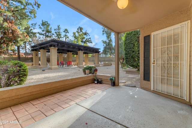 view of patio / terrace with a pergola