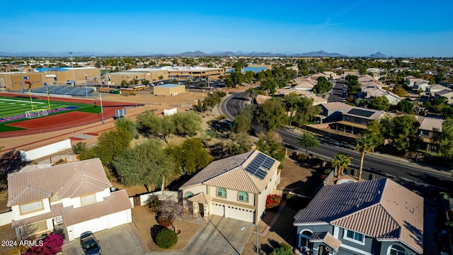 aerial view featuring a mountain view