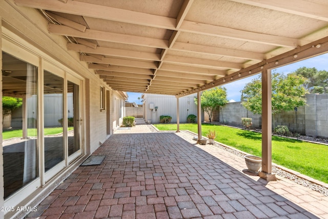 view of patio / terrace featuring a fenced backyard