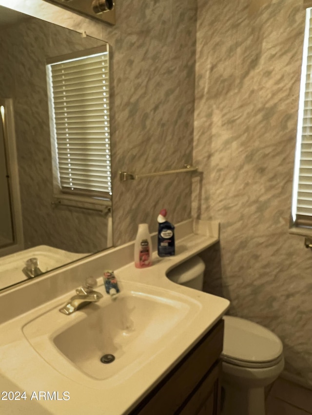 half bath with toilet and vanity