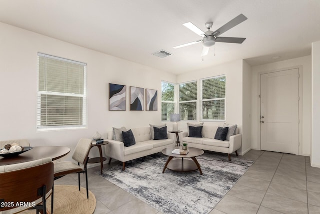 1879 W 23rd Ave, Apache Junction, AZ 85120 - living area with ceiling fan and light tile patterned floors