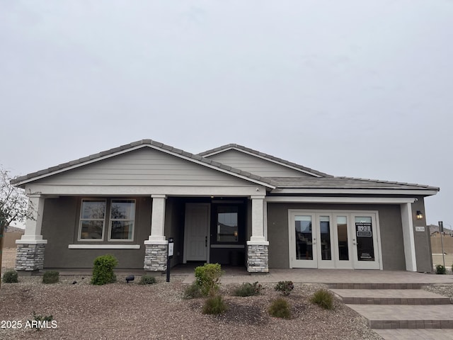 view of front of home featuring french doors