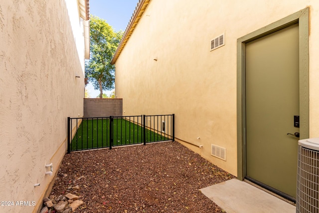 view of home's exterior featuring central AC