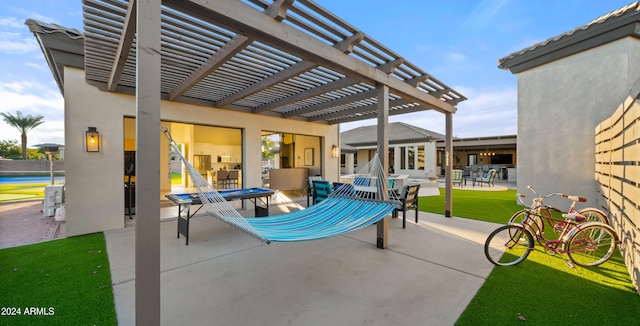 view of patio with a pergola