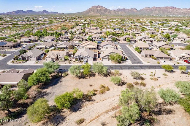 drone / aerial view with a mountain view