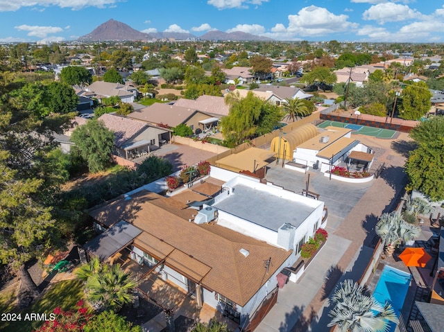 bird's eye view with a mountain view