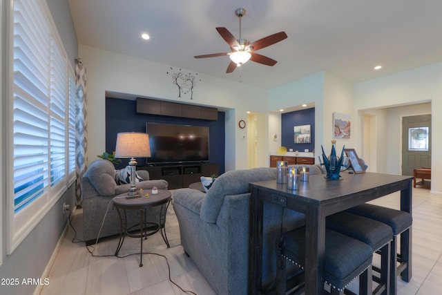4576 W Agave Ave, Eloy, AZ 85131 - living room featuring a ceiling fan and recessed lighting