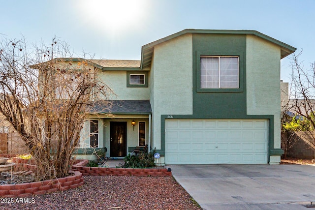 view of property with a garage