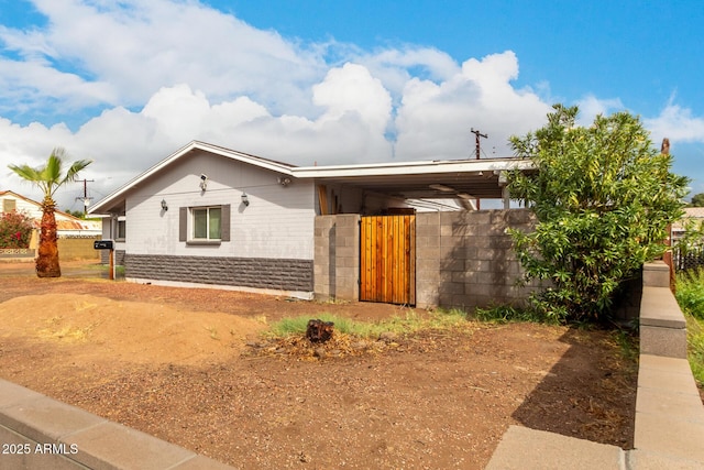 view of front of property with fence