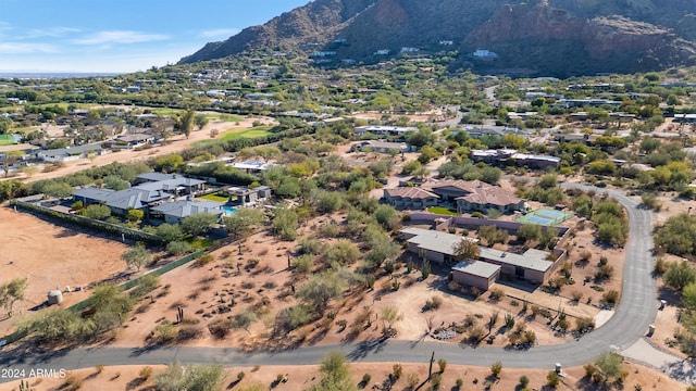 drone / aerial view with a mountain view